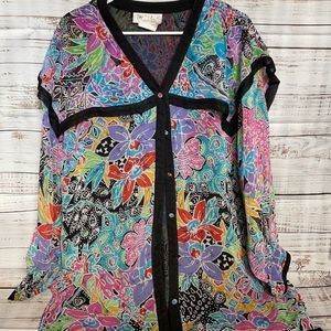 Diane Freis Oversized Floral Blouse